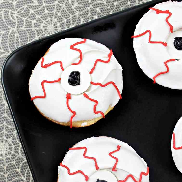 Bloodshot Monster Eyeball Doughnuts