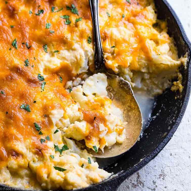 Low Carb Cheesy Cauliflower Gratin