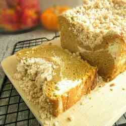 Pumpkin Streusel Bread w/Cream Cheese Swir