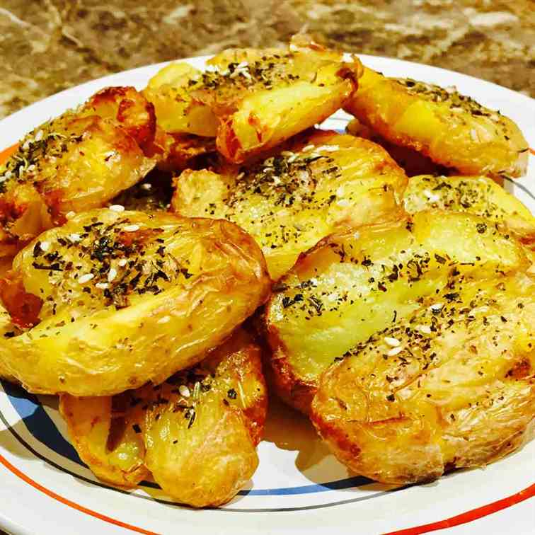Crusty baked (potato) spuds