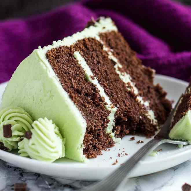 Mint Chocolate Chip Layer Cake