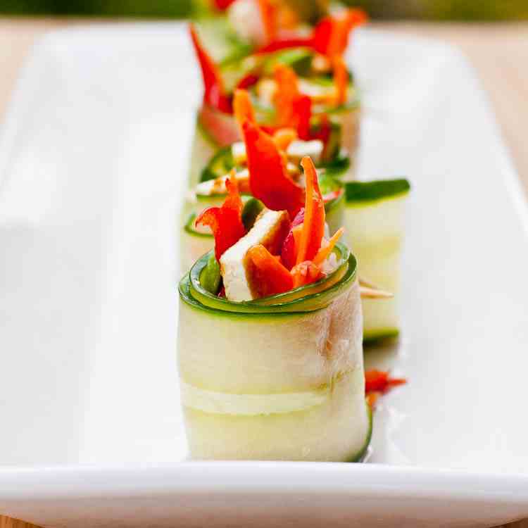 Vegan and GF Tofu Cucumber Rolls