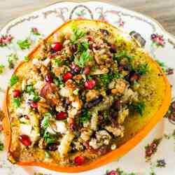 Healthy Chicken Stuffed Acorn Squash