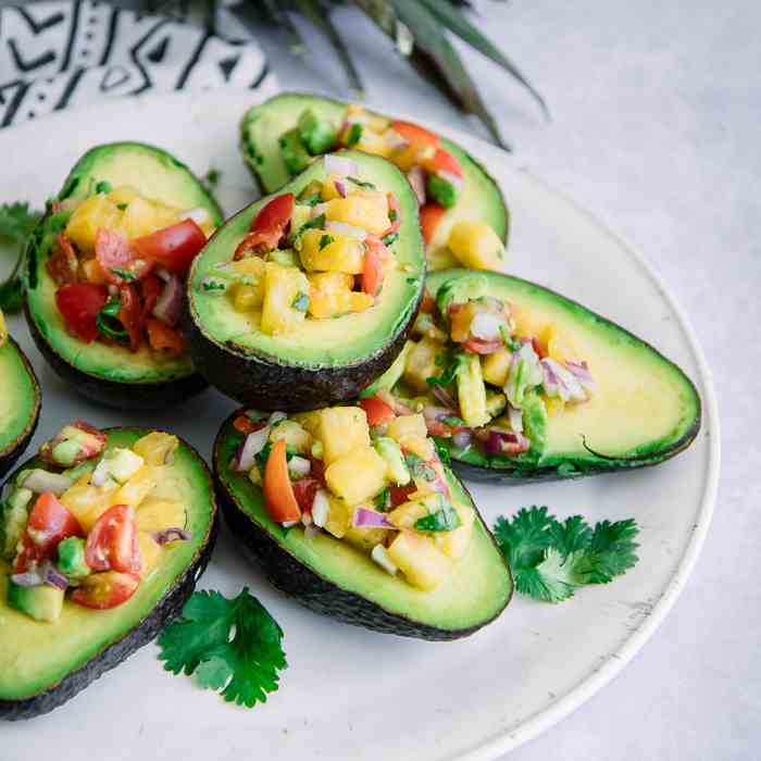 Pineapple Pico de Gallo Avocado Cups