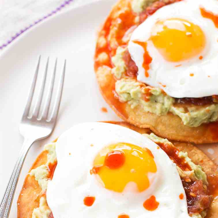 Breakfast Tostadas with Guacamole