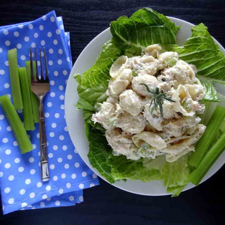 Tuna tarragon pasta salad