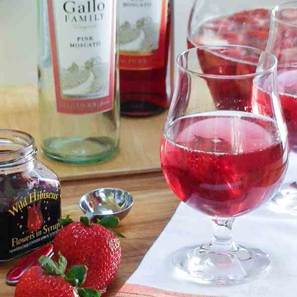 Pink Moscato Sangria w/Hibiscus