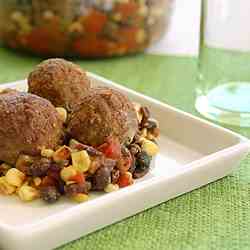 SW Meatballs &Black Bean Corn Salsa