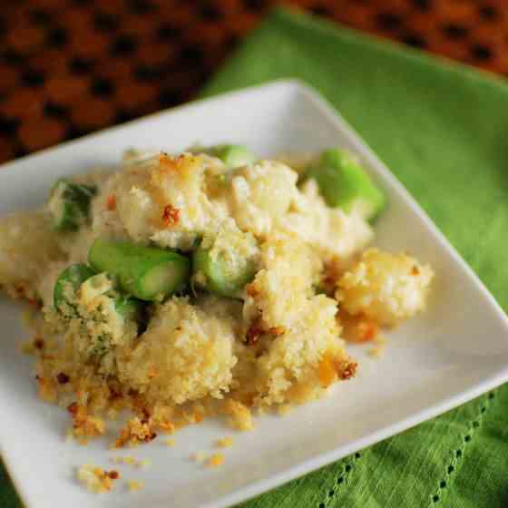 Crab and Asparagus Gnocchi and Cheese