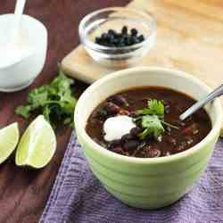 Black Beans and Brown Table