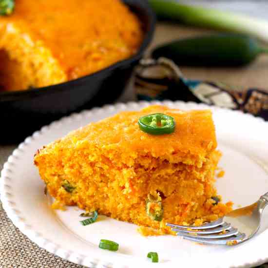 Skillet Cheddar Jalapeno Sweet Potato Corn