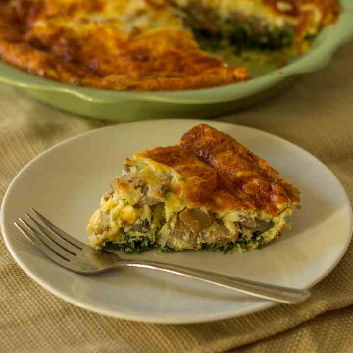 Spinach Mushroom Cheese Quiche