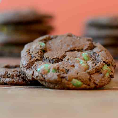 Chocolate Cookies with Mint Chips