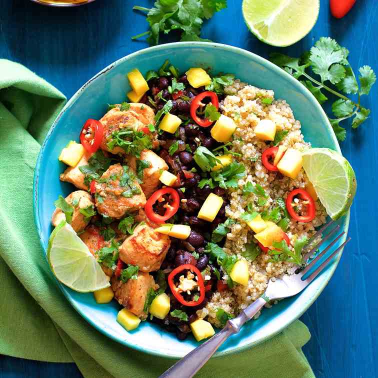 Cuban Chicken and Black Bean Quinoa Bowls