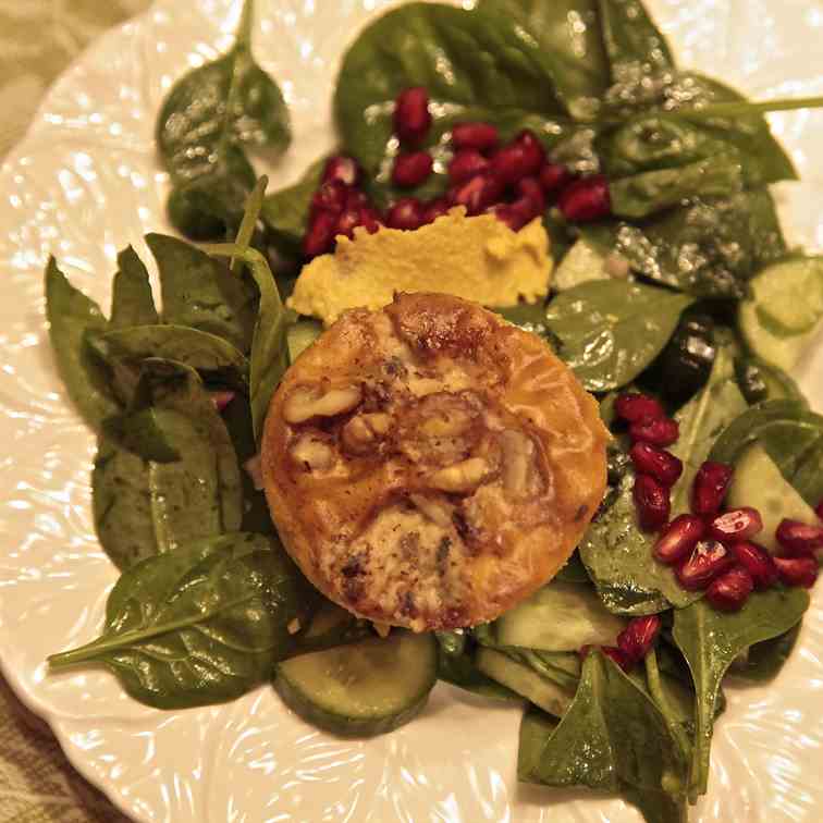 Pumpkin Cambozola Walnut Custards