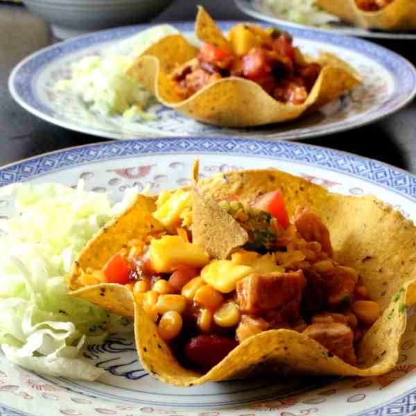 Chicken Taco in a Taco Basket