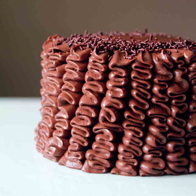 Double chocolate mini ruffle cake