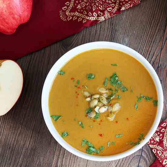 Curried Butternut Squash and Apple Soup