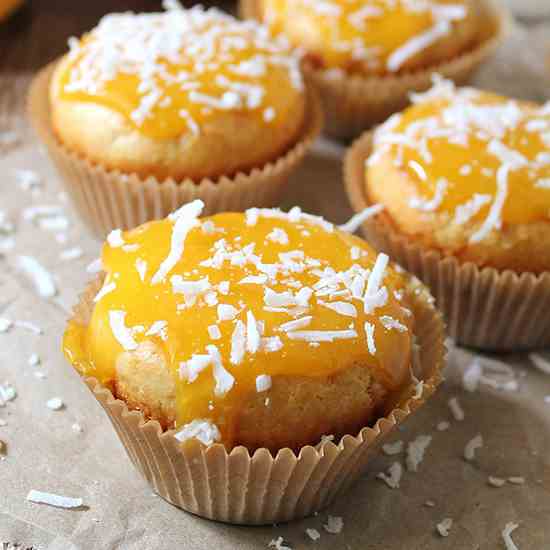 Gluten Free Mango Coconut Muffakes