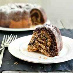 Chocolate and Peanut Butter Swirl Bundt