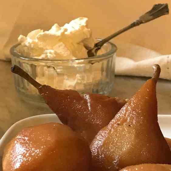 Easy Poached Pears with Marsala Wine