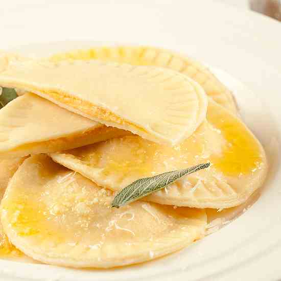 Pumpkin ravioli with sage butter