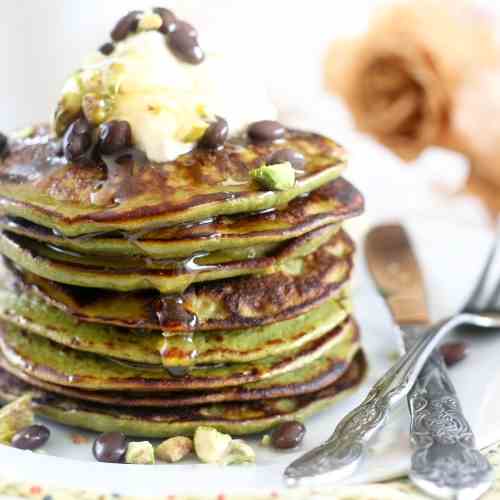 Matcha Green Tea Coconut Pancakes