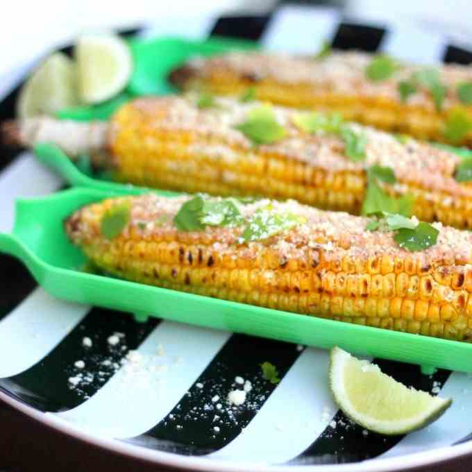 Skinny Mexican Grilled Corn