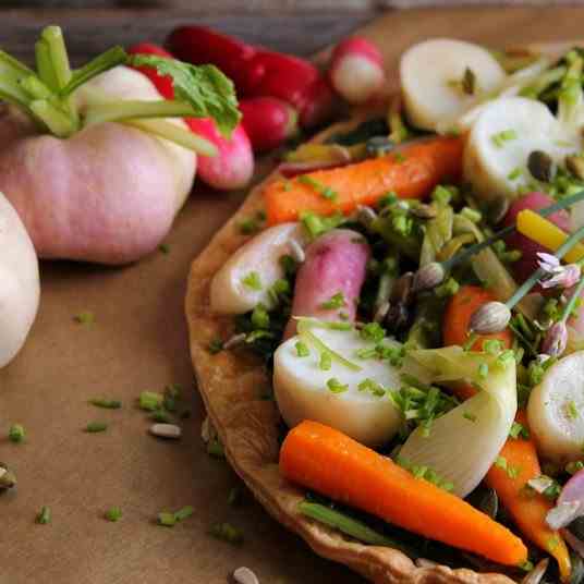 Spring vegetable tart