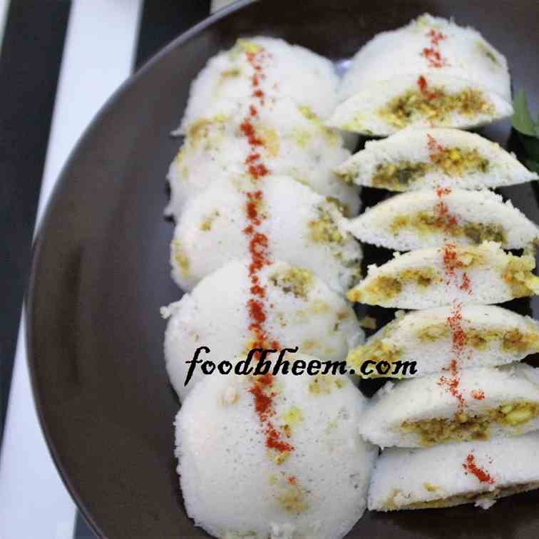 Paneer Stuffed Idli - Instant Paneer Idli