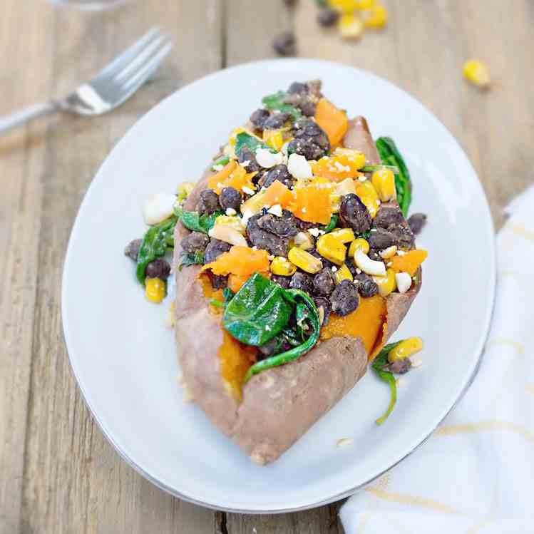 Vegan Stuffed Sweet Potato