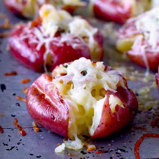 Garlic - Herb Cheesy Smashed Potatoes