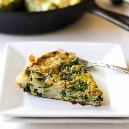 Spinach Leek Potato Frittata