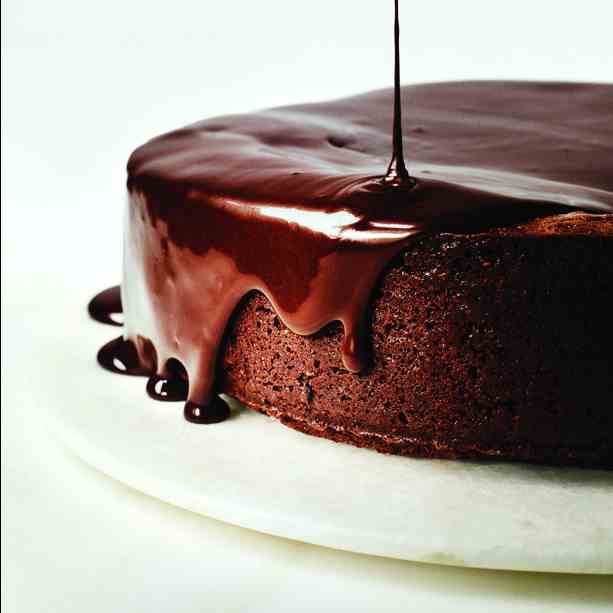 Darkest Chocolate Cake with Red Wine Glaze