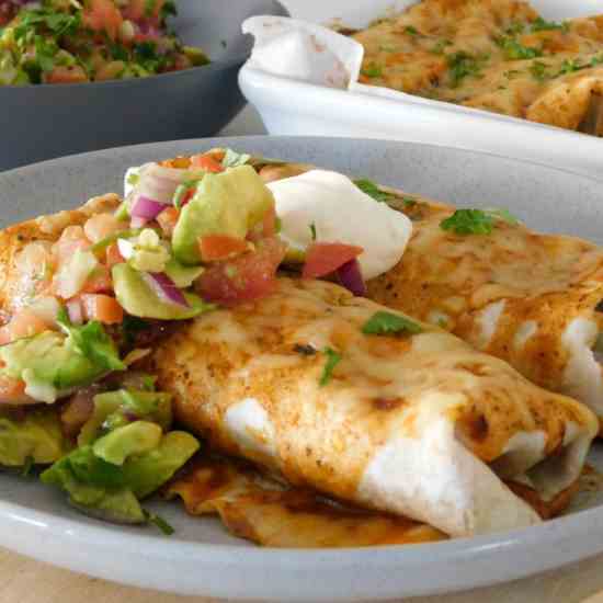 Cheesy Beef Enchiladas with Salsa