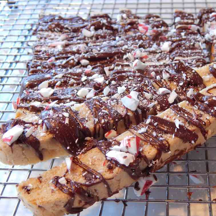 Peppermint Chocolate Chip Biscotti