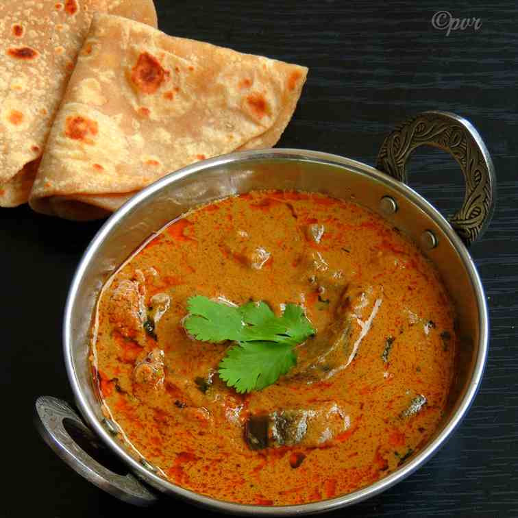 Eggplants in Peanut-Coconut Gravy