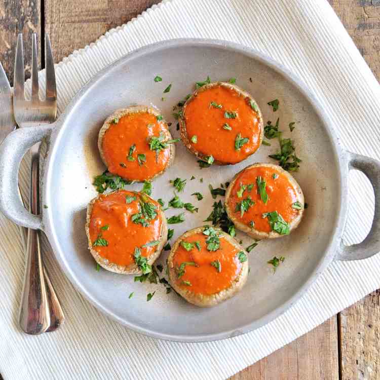 Stuffed Mushrooms with Romesco