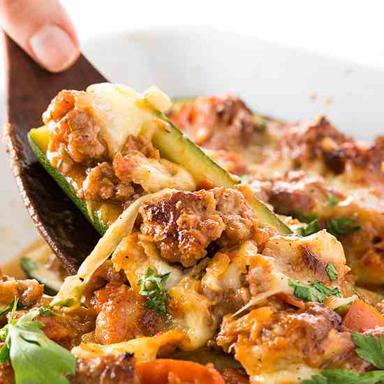 Italian Sausage Stuffed Zucchini Boats