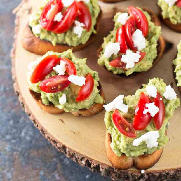  Avocado Goat Cheese Crostini