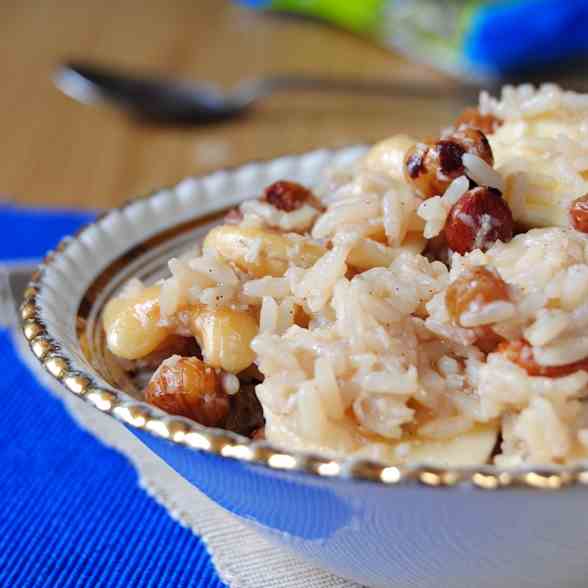 Sweet rice with raisins and nuts