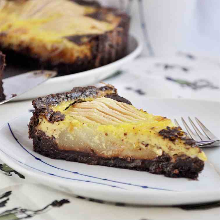 chocolate pear tart