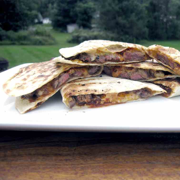 Beef Quesadilla with Guajillo Chili Sauce