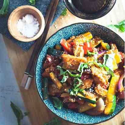 Spicy Salmon Stirfry