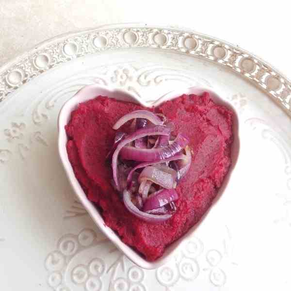 Beet Puree & Caramalized Onions