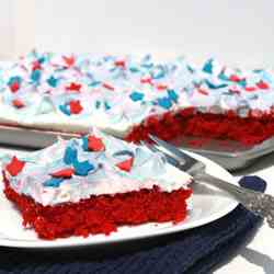 Red, White, & Blue Sheet Cake