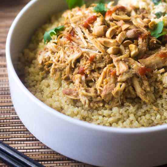 Thai Peanut Chicken Quinoa Bowls