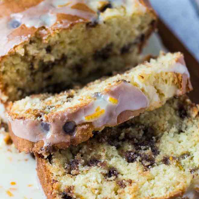 Glazed Chocolate Chip Orange Bread