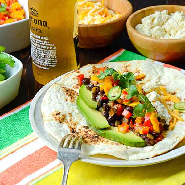 smoky black bean tacos