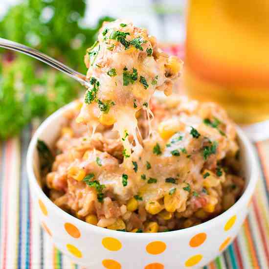 Refried Beans and Rice Skillet